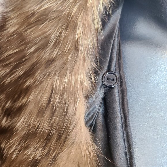 STUNNING FENDI WOMEN'S COAT WITH FOX FUR DETACHABLE COLLAR SIZE: L - Picture 6 of 16